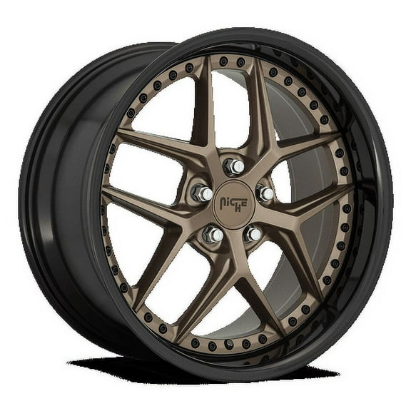Niche M227 Vice 20X10.5 5X112 40Et 87.1Cb Matte Bronze Black Bead Ring Wheel