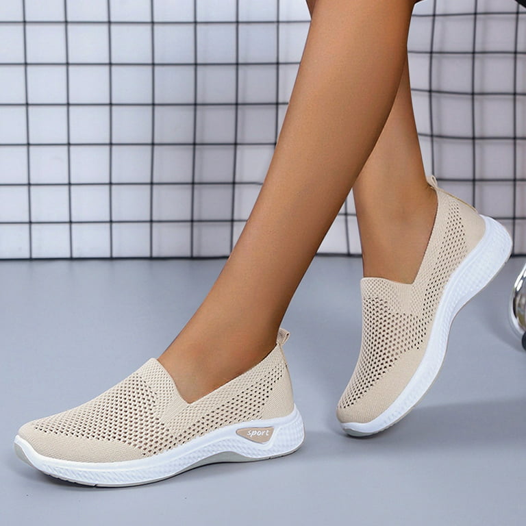eczipvz Womens Tennis Shoes Women Wedge Shoes Breathable Mesh Sneakers Slip  On Comfort Walking Shoes 