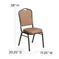 thumbnail image 3 of Emma + Oliver 4 Pack Crown Back Banquet Stack Chair in Gold Diamond Fabric-Gold Vein Frame, 3 of 12