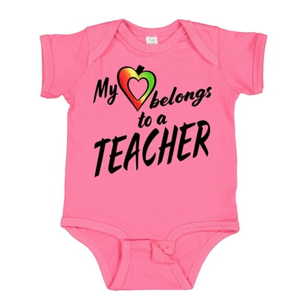 

Inktastic My Heart Belongs to a Teacher Gift Baby Boy or Baby Girl Bodysuit