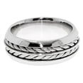 thumbnail image 2 of 14k White Gold 8MM Hand Braided Wheat Design Wedding Band Comfort fit Size 6, 2 of 2