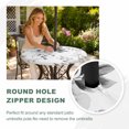 thumbnail image 5 of Round Outdoor Tablecloth with Umbrella Hole and Zipper, Fitted Table Cover with Elastic Edge for 31-35 Inch, Waterproof Patio Tablecoths for Picnic, 5 of 9