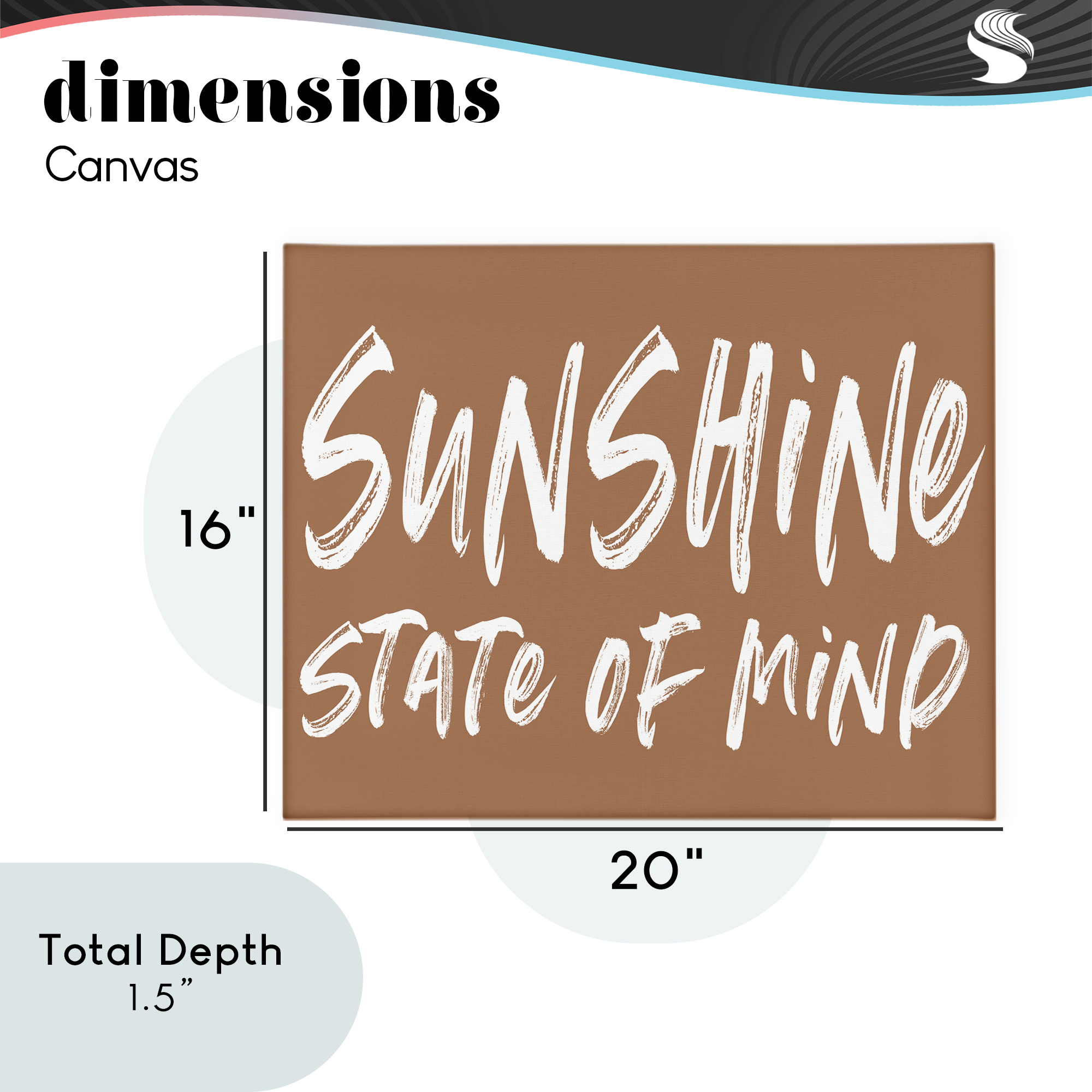 Summery Sunshine State Of Mind Canvas Wall Art, design by Lettered and Lined