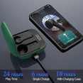 thumbnail image 4 of Auriculares inalámbricos, TWS Bluetooth 5.0 con estuche de carga, control táctil, auriculares deportivos impermeables con micrófono estéreo Bluetooth, carga tipo C, reproducción 24 horas (verde), 4 of 5