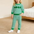 thumbnail image 2 of Krdevn Kids St. Patrick's Day Outfit - Cozy Long Sleeve Top & Pants Set with Embroidery Print,18-24 Months, 2 of 5