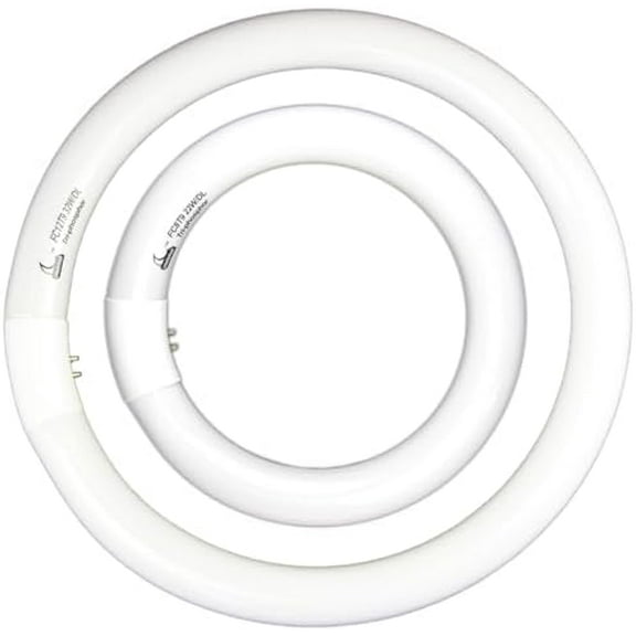 FC8T9 22W and FC12T9 32W Daylight Set , Round Fluorescent Bulb 8 inch T9 22 Watts & Circular Light Bulbs 12 inch 32 Watts kit, Circline Kitchen and Bath Fluorescent Lamp, CRI 80, DL 6500K, G10q Prong