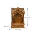 thumbnail image 5 of Wooden Engraved Home Pooja Mandir by Pooja Bazar - Torana Temple, Wooden Mandir with Antique Oak Wood Finish 12 X 21 X 31 Inches, 5 of 6