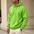 thumbnail image 5 of UDAUDU Mens Fleece Hoodie Long Sleeves Casual Pullover Drawstring Hooded Sweatshirt with Kangaroo Pocket Cozy Basic Hoodies for Men Light Green S, 5 of 8