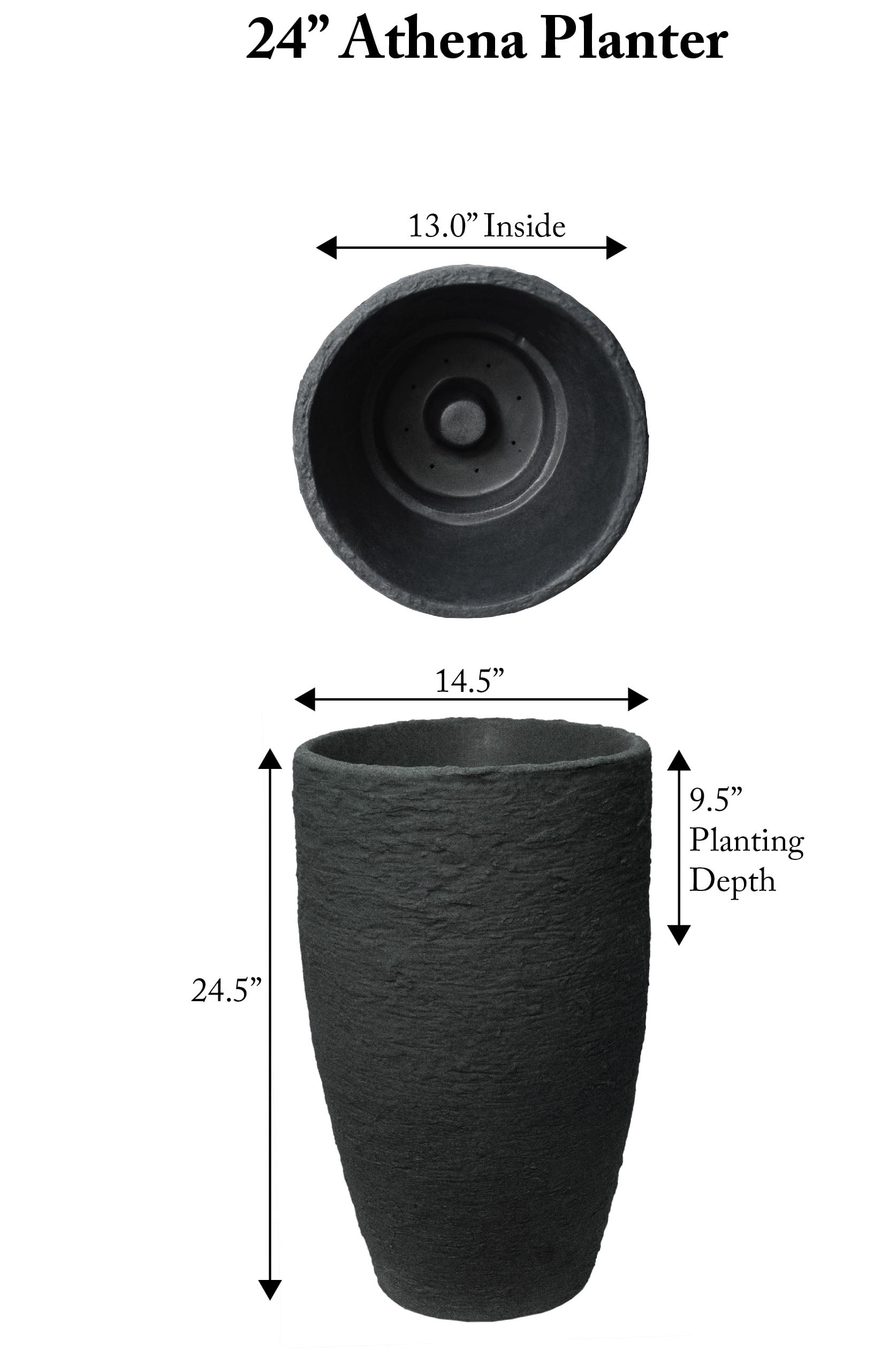 Algreen Athena Round Self Watering Planter
