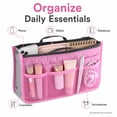 thumbnail image 4 of Purse Organizer Insert with Zipper and Handles, 13 Pocket Handbag Tote Bag Organizer Liner, Pink, TIKA, 4 of 7