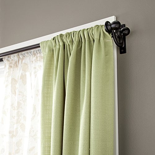 Kenney Scroll Bracket Double Window Curtain Rod Set 28 To 48 Inch Black Walmart Com Walmart Com