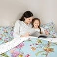 thumbnail image 4 of Homewish Rustic Cartoon Parrot Twin Bedding Sets 7-Piece, Spring Flower Floral Bedding Comforter Set, Plant Botanical Reversible Sheet Sets, Lightweight Room Decor, 4 of 7