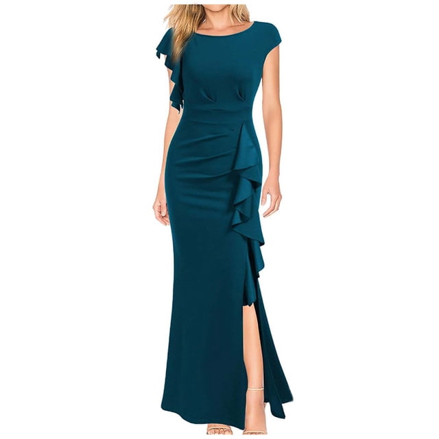 Gspmoly Robe d'Été, Robe Aguichant pour Femme à Épaules, Écran Transparent, Robe de Mariage, Longue Robe, Robes de Soirée pour Femmes, Offres Prime