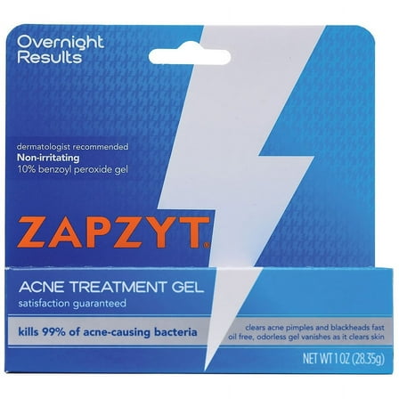 ZAPZYT Maximum Strength 10% Benzoyl Peroxide Acne Treatment Gel