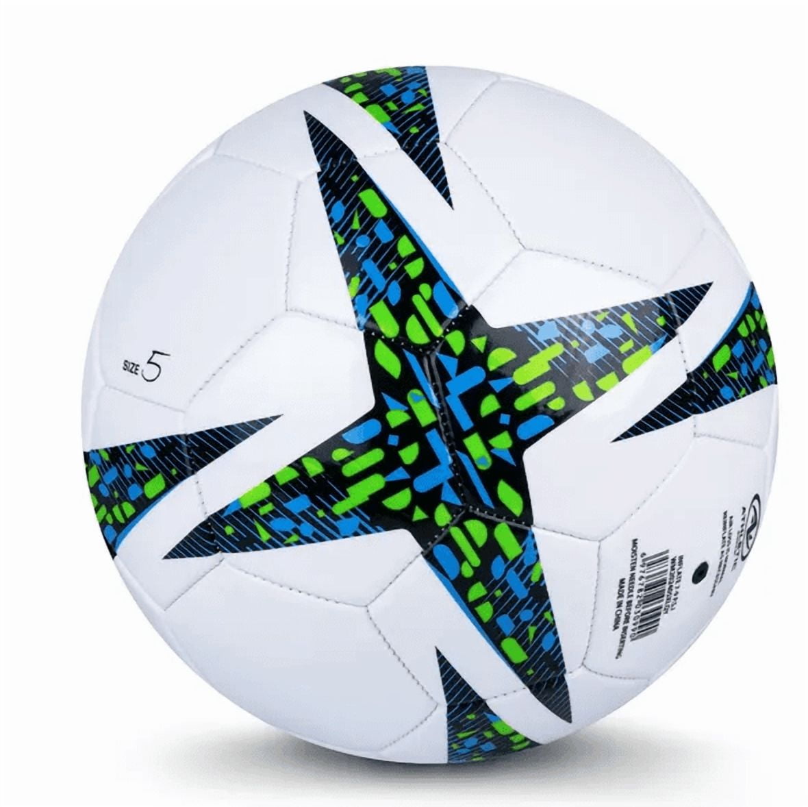Size 5 Blue Soccer Ball for  Ages 12+  Soft TPU Cover & Air-Retaining Bladder – Ideal for Practice  Games & Training