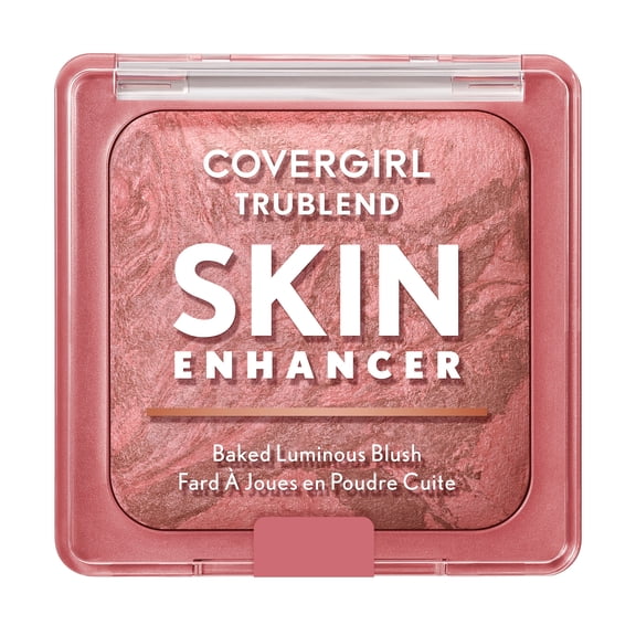 COVERGIRL TruBlend Skin Enhancer Baked Luminous Blush, fini lumineux, à l'acide hyaluronique et à l'extrait de rose blanche, se fond parfaitement, estompe les pores, 8 g (0,28 oz)