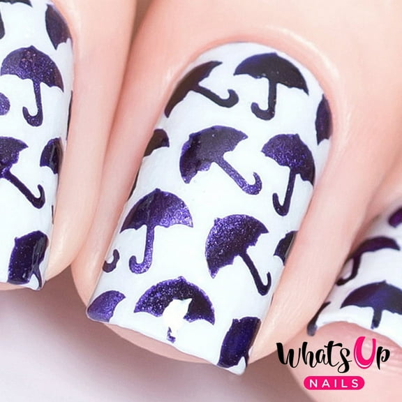 Whats Up Nails - Umbrellas Vinyl Stencils Nail Art Design