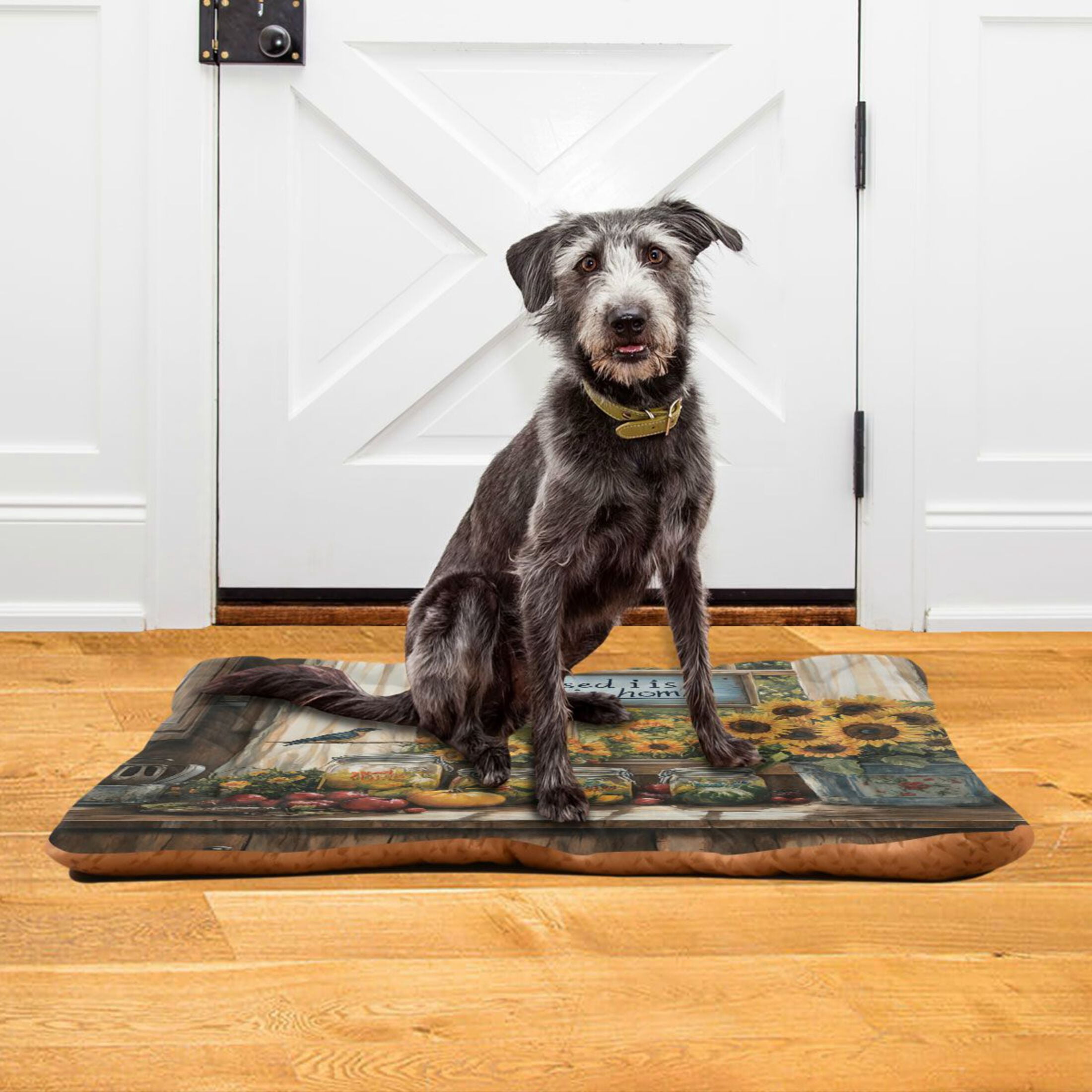 Qxltty Beautiful Country Kitchen Ped Pad Wear-resistant and Hard to Bite Through Sleeping Pad for Small Medium Large Dogs Winter Pet Bed 36×24in