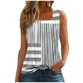 thumbnail image 2 of Womens Tank Tops Plus Size under $5 Sleeveless Square Collar Pinted Loose T-shirt Gray M, 2 of 6