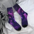 thumbnail image 5 of Fuzoiu Purple Starry Sky Antelope Print Athletic Crew Socks for Men & Women,Casual Crew Socks,Above Ankle Crew Socks for Business, Casual, 5 of 6