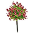 thumbnail image 2 of Dualoai Artificial Flower Garden Stake 24" Fairy Garden Accessories Artificial Plant for rose red, 2 of 9
