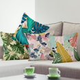 thumbnail image 2 of LAICAIW Tropical Pillow Covers 18x18 Inch, Summer Tropical Leaves Decorative Farmhouse Pillow Covers Square Cotton Linen Summer Pillow Cases for Home Decor, Set of 4 (No Insert Included), 2 of 7
