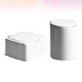 thumbnail image 4 of EeaseCA 2pcs Mini Storage Box Dustproof Cotton Swabs Container Portable Sundries Organizer Plastic Sealing Case with Pressing Cover for Home Desktop (White, Square, Round), 4 of 8