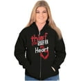 thumbnail image 3 of Thief Stole My Heart Valentines Day Womens Plus Size Graphic Zipper Hoodie Brisco Brands 3X, 3 of 5