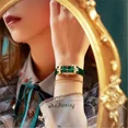 thumbnail image 2 of Montre quartz Carrée Verte Rétro Classique de Haute Qualité pour Femmes WOKAI, Montre à quartz pour Étudiantes, style Luxe, 2 of 5