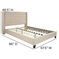 thumbnail image 4 of Flash Furniture Riverdale Queen Size Tufted Upholstered Platform Bed in Beige Fabric, 4 of 5
