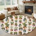 thumbnail image 2 of Rectangle Rug 5ft Area Rug, Cactus Summer Tropical Plant Area Rugs for Living Room Bedroom, Vintage Potted Greenery Floor Mat Non-Slip Non-Shedding Carpet Indoor Accent Rugs, 2 of 9