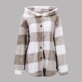 thumbnail image 2 of NAFUU Womens Jacket Button Up Checkered Hooded Casual Coats Fall Winter Fuzzy Jackets Warm Coat Outerwear With Pockets Trendy Fuzzy Jackets, 2 of 6