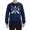 thumbnail image 2 of Wild Bobby, Lake Cross Paddles, Unisex Crewneck Graphic Sweatshirt, Navy, XX-Large, 2 of 4