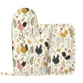 thumbnail image 2 of Sikiie Cartoon Chickens Oven Mitts and Pot Holders Set, Kitchen Oven Glove High Heat Resistant with Non-Slip Silicone Surface for Cooking, 2 of 7