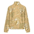 thumbnail image 6 of Jackets for Women Winter Coat Jackets Flannel Stand Collar Jacket(Elegant Floral Beige Pattern,Size:S-4XL), 6 of 7