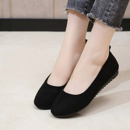 

Women Summer Shoes Tawop Black Flats Pull-On Ladies Plus Size Breathable Shoes 38(Us:6.5)