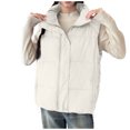 thumbnail image 2 of Karight Women's Stand Collar Puffer Vest Button Zip Up Sleeveless Down Jackets Quilted Padded Warm Coat with Pockets, 2 of 4