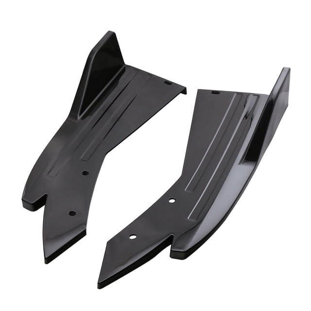 Rear Bumper Lip Splitter Universal Car Side Fins Body Lip Spoiler Chin Skirt Protector Rear Bumper Lip Diffuser Splitter Canard Protector Black