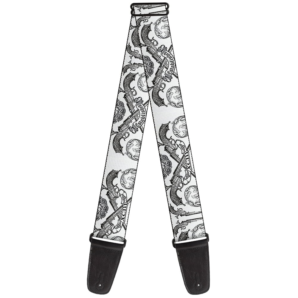 Buckle-Down Guitar Strap, Buckle Down Est 93 White, 2 Inches Wide