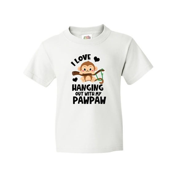 Inktastic Monkey I Love Hanging out with My Pawpaw Youth T-Shirt