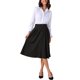 thumbnail image 2 of Faldas Midi para Mujeres Fluidas A-Line de Cintura Alta Largas Casual con Bolsillos 2025 S Negro, 2 of 6