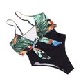 thumbnail image 3 of Traje de baño de una pieza Cintura alta Fortalecer costuras Mostrar curvas encantadoras Traje de baño de playa para niñas Mujeres Patrón floral M, 3 of 10