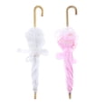 thumbnail image 2 of Accesorio de paraguas de muñeca Hugo 2pcs De De Bowknot De Encaje De Tela Rosa y blanco, 2 of 10