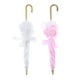 thumbnail image 3 of Paraguas de encaje multicolor con metal para casa de muñecas a escala 1/12 Rosa y blanco, 3 of 9