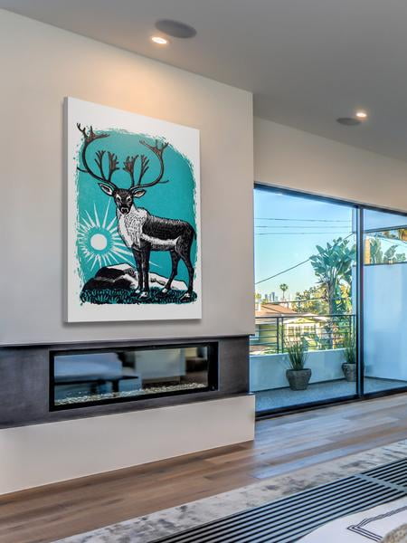 "The Caribou" Painting Print on Wrapped Canvas