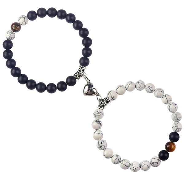 onlyliua ¡ ¡Promoción de Temporada! Pulseras de Pareja a Juego Pulseras de Cristal Curativo para Parejas