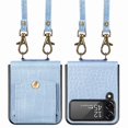 thumbnail image 5 of Lanyard Card Slot Leather Case Compatible Samsung Galaxy Z Flip 4, Crossbody Rope Z Flip 4 Case Anti-lost, 5 of 5
