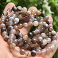 thumbnail image 3 of Natural grey agate Bracelet Handmade Healing Crystal Bracelet for Energy Balance, Reiki Chakra Stone, Stretch Bead Gift for Women Men, 3 of 6