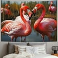 thumbnail image 2 of Orinice  Flamingos in Black Background Tapestry Wall Hanging Wall Tapestries Decorative Wall Art Aesthetic Tapestry Curtain Home Decoration Tapestry for Bedroom Dorm Living Room Backdrop 60x50inch, 2 of 6