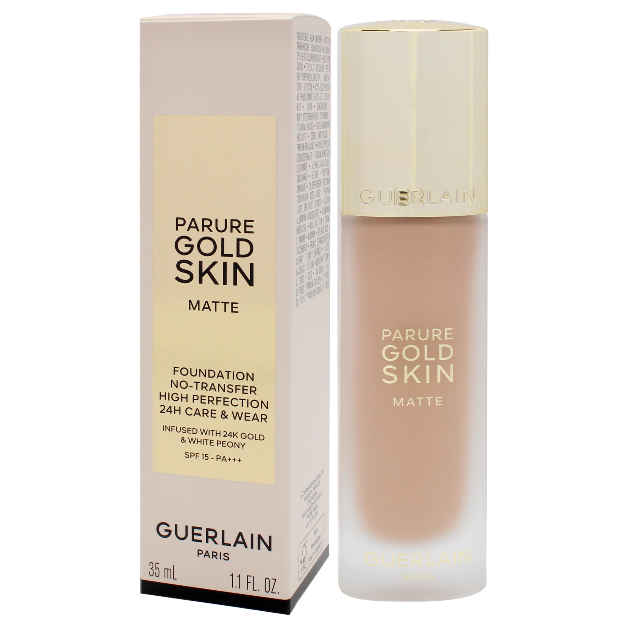Guerlain Parure Gold Skin Matte 24H Wear No-Transfer Foundation SPF 15 - 3W Warm , 1.1 oz Foundation